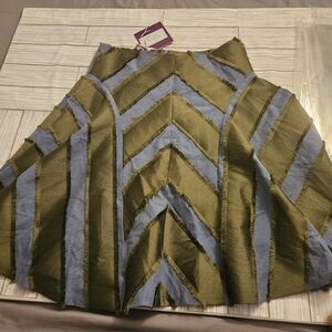 Val MAX Skirt Womens‎ 18 Green & Blue Houndstooth Dressy